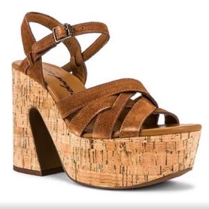 New Free People Lisbon MJ Platform in Brandy Suede